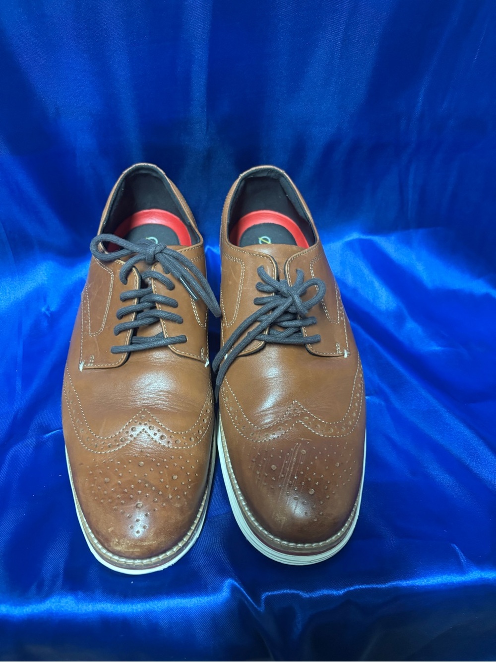 Cole Haan Tan Leather Wingtip Dress Classic Oxford Style Sz 12